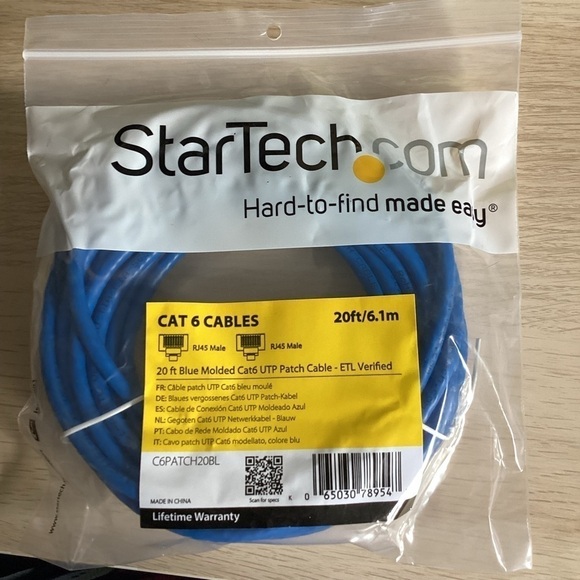 Cat 6  20Ft Ethernet Cable - Picture 1 of 2